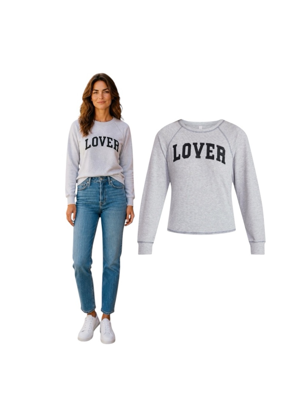 Joyspun Lover Cozy Lounge Hacci Knit Long Sleeve Top - Light Gray